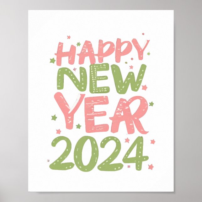 Happy New Year 2024 Poster (Front)