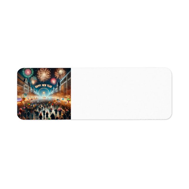 Happy New Year 2024 Return Address Label (Front)