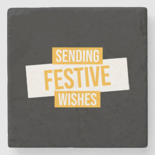 Happy new year 2024 -sending festive wishes stone coaster