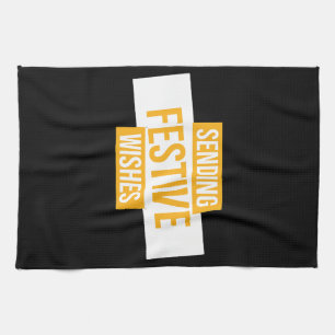Happy new year 2024 -sending festive wishes tea towel