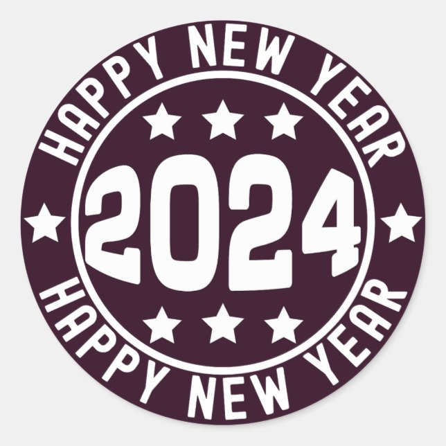 HAPPY NEW YEAR 2024 Sticker (Front)