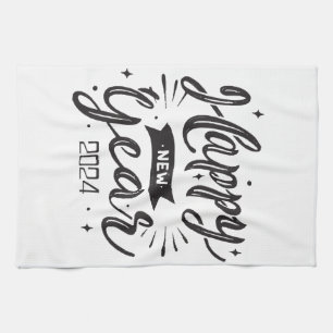 Happy new year 2024  tea towel