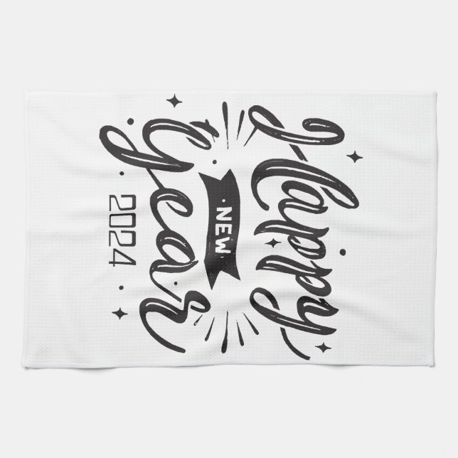Happy new year 2024  tea towel (Horizontal)