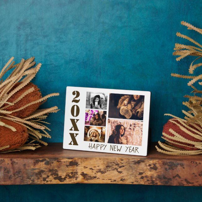 Happy New Year 2025 5 Photo Collage Plaque (Side)