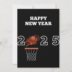 Happy new year 2025 basketball Holiday card