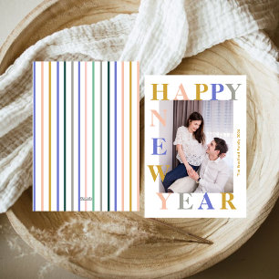 Happy New Year 2025 Colourful Photo  Holiday Card