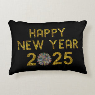 Happy New Year 2025 Decorative Cushion