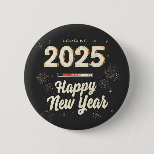 Happy New Year 2025 Family Matching 6 Cm Round Badge