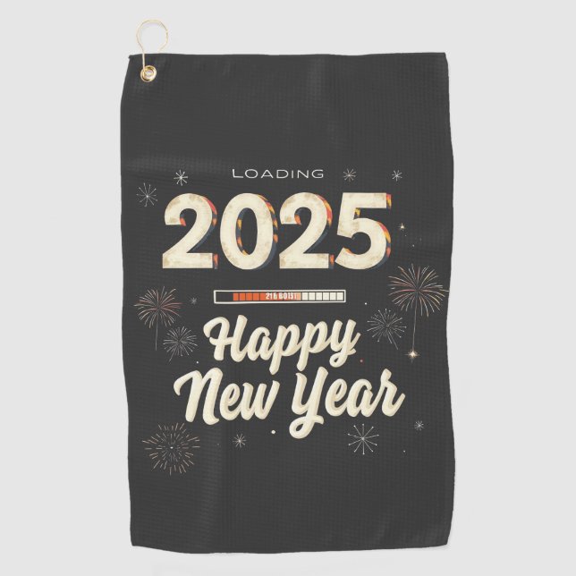 Happy New Year 2025 Family Matching  Golf Towel (Front)