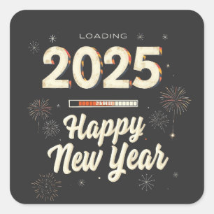 Happy New Year 2025 Family Matching Square Sticker