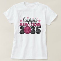 Happy New Year 2025 | Glitter Disco Party T-Shirt