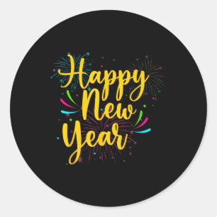 Happy New Year 2025 Gold Fun Festive Funny Party C Classic Round Sticker