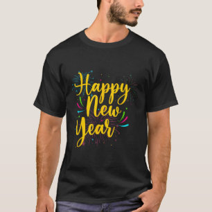 Happy New Year 2025 Gold Fun Festive Funny Party C T-Shirt