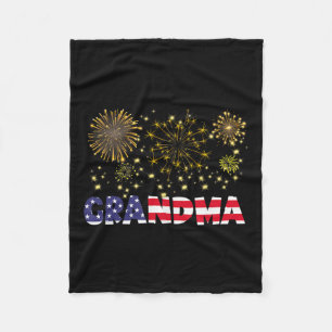 Happy New Year 2025 Grandma American Flag Family F Fleece Blanket