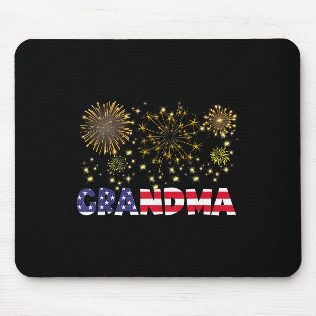 Happy New Year 2025 Grandma American Flag Family F Mouse Pad (Front)