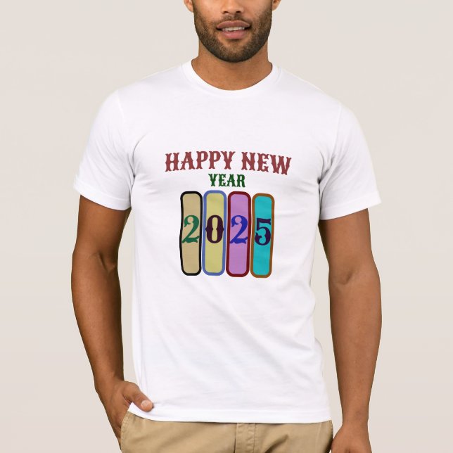 happy new year 2025 men short sleeve T-Shirt (Front)