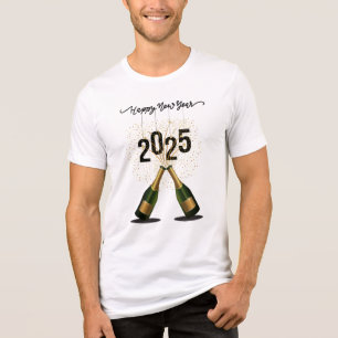  Happy new year 2025 mens Celebration tshirts