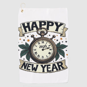 Happy New Year 2025 New Year Celebration Golf Towel
