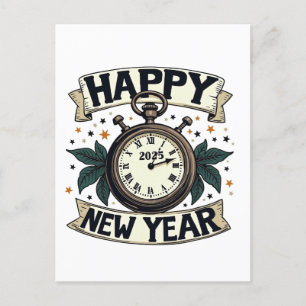 Happy New Year 2025 New Year Celebration Postcard