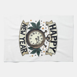 Happy New Year 2025 New Year Celebration Tea Towel