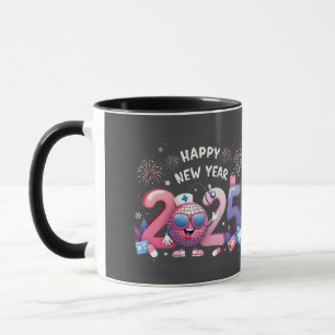 Happy New Year 2025 Nursing Disco Ball Healthcare Mug