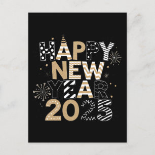 Happy New Year 2025 Postcard – Fun and Fresh Greet