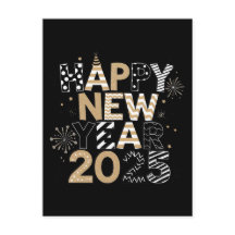 Happy New Year 2025 Postcard – Fun and Fresh Greet