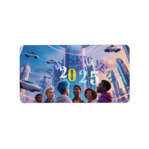 Happy new year 2025 return address labels