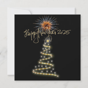 Happy New Year 2025 Thank You Card