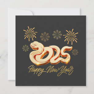 Happy New Year 2025 The Chinese Year of the Snake Holiday Card