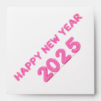 Happy New Year 2025 transparent background Envelope