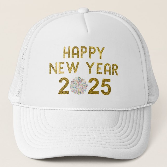 Happy New Year 2025 Trucker Hat (Front)