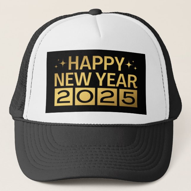 Happy New Year 2025 Trucker Hat (Front)