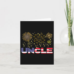 Happy New Year 2025 Uncle American Flag Family Fir Card