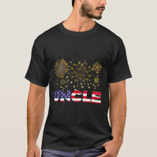 Happy New Year 2025 Uncle American Flag Family Fir T-Shirt