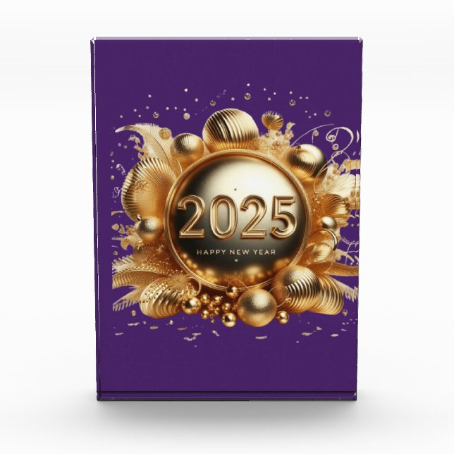 Happy New year 2025 vertical colour Photo Block (Front)