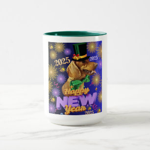 Happy New Year 2025 Weenie Dog Coffee Mug