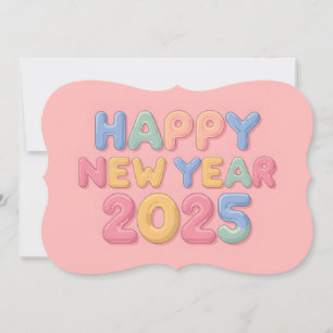 Happy New Year 2025 with Colourful Text Invitation