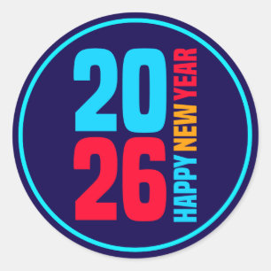 Happy New Year 2026-34568 Classic Round Sticker