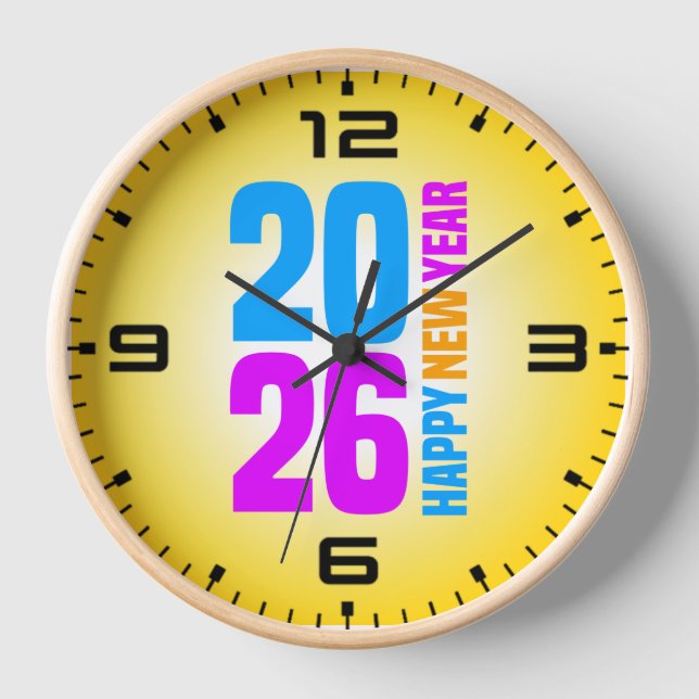 Happy New Year 2026-34568 Clock (Front)