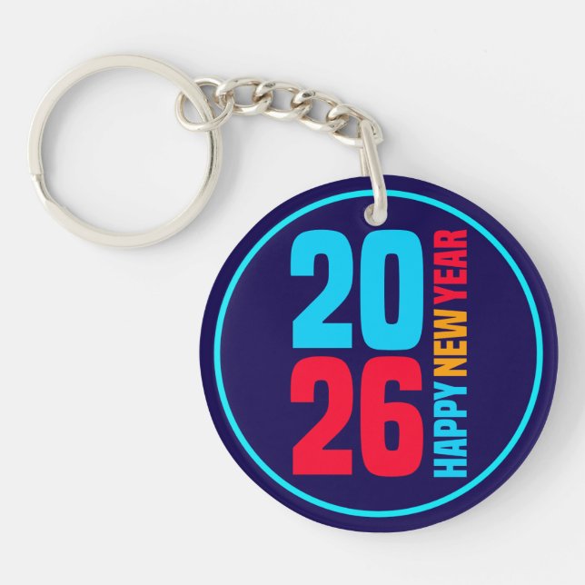 Happy New Year 2026-34568 Key Ring (Front)