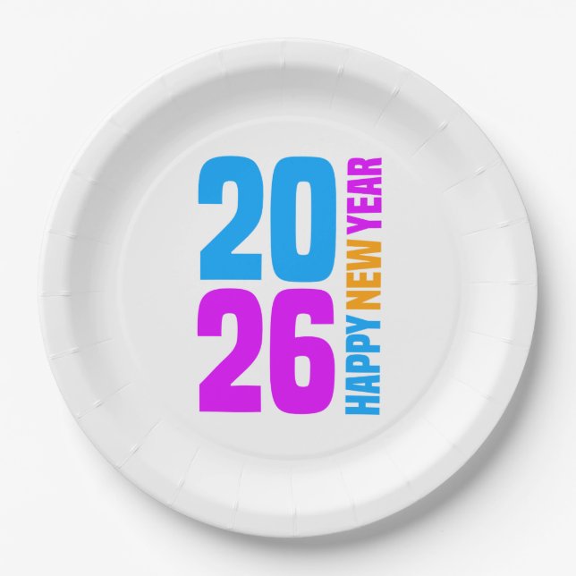 Happy New Year 2026-34568 Paper Plate (Front)