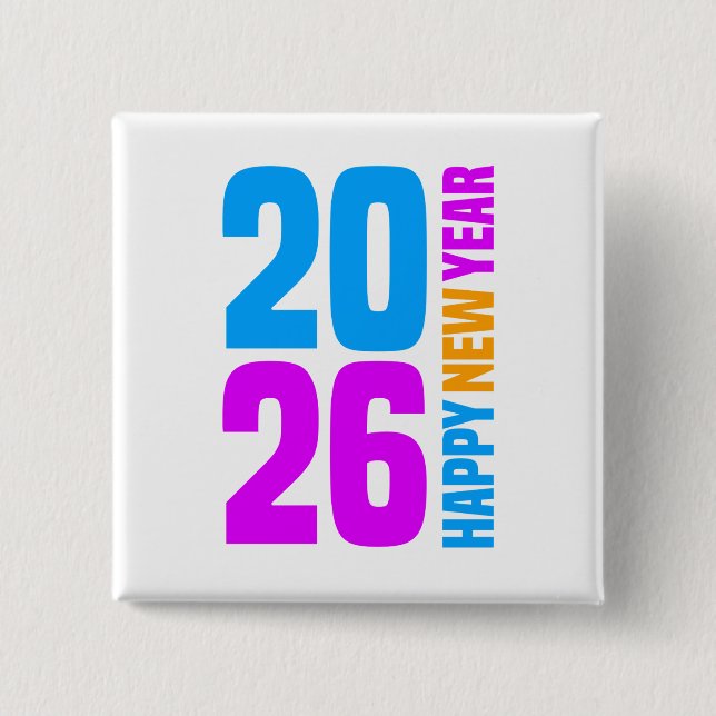 Happy New Year 2026-34568 T-Shirt 15 Cm Square Badge (Front)
