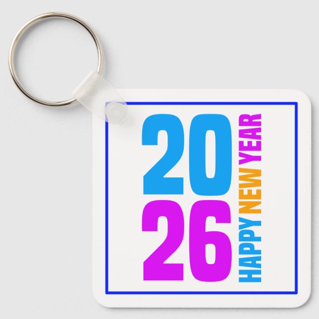 Happy New Year 2026-34568 T-Shirt Key Ring (Front)