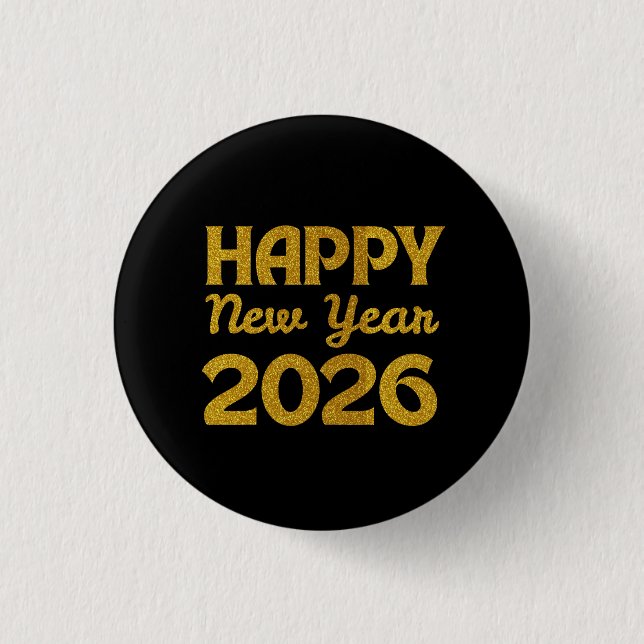 Happy New Year 2026 3 Cm Round Badge (Front)