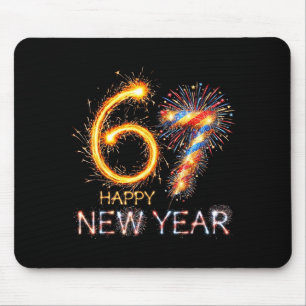 Happy New Year 2026 67th Bday Fireworks Number 67  Mouse Pad