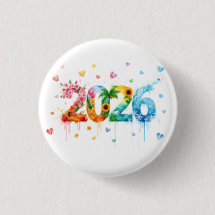 Happy New Year 2026: A Year of New Possibilities 3 Cm Round Badge