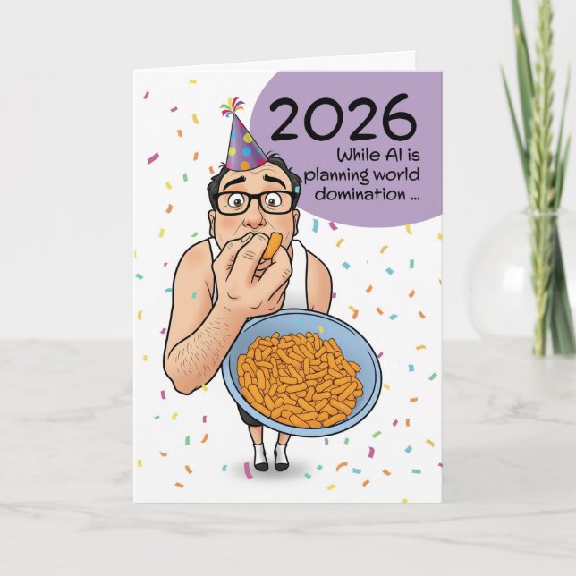 Happy New Year 2026 AI Artificial Intelligence  Holiday Card (Front)