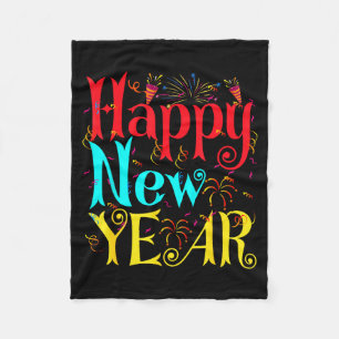 Happy New Year 2026 And Merry Christmas New Year E Fleece Blanket