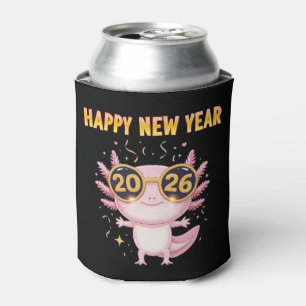Happy New Year 2026 Axolotl Cute Party Can Cooler